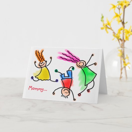 母の日を喜ぶ カード (黄色い花)