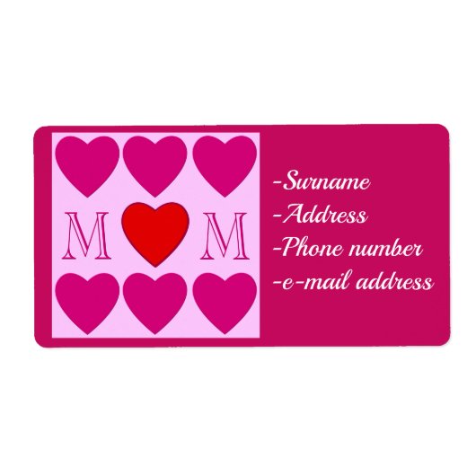 母の日を幸せに，パーソナライズ ラベル (正面)