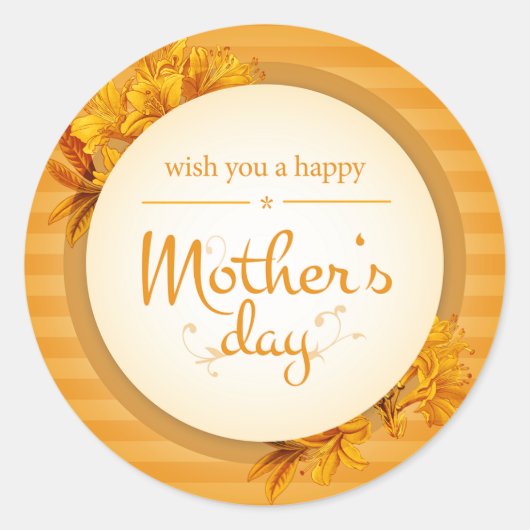 母の日を幸せに ラウンドシール (正面)