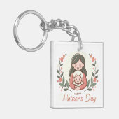 母の日を幸せに – 母の抱擁フローラキーチェーン キーホルダー (正面左)