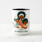 母の日を幸せに – 母を愛する抱擁 マグカップ (中央)