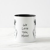 母の日を愛する母とベビーのスケッチモダン マグカップ (中央)