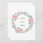 母の日を愛する母のフローラホリデーカード シーズンカード (正面/裏面)