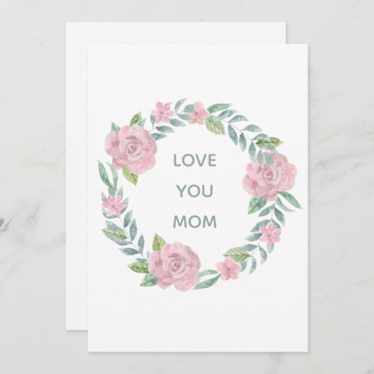 母の日を愛する母のフローラホリデーカード シーズンカード (正面/裏面)