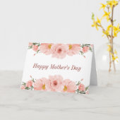 母の日を楽しむピンクの花 カード (黄色い花)