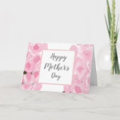 母の日を楽しむピンクの花 カード (正面)