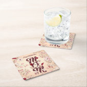 母の日を母に合わせる スクエアペーパーコースター (インサイチュ)