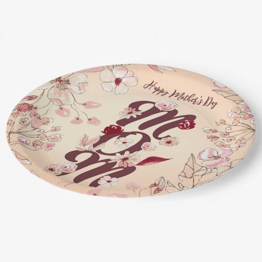 母の日を母に合わせる ペーパープレート (アングル)
