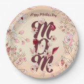 母の日を母に合わせる ペーパープレート (正面)