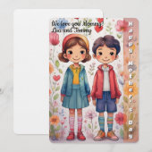 母の日を祝う子供たちのイラスト (正面/裏面)