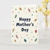 母の日を祝う葉のカード カード (黄色い花)