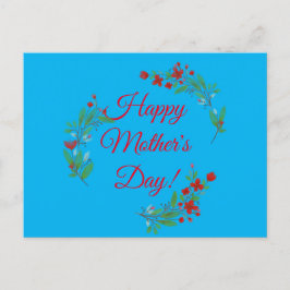 母の日を願う赤い花の水色の青 ポストカード