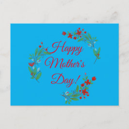 母の日を願う赤い花の水色の青 ポストカード