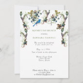 母の日アイビーつる植物かわいらし鳥 招待状 (正面)