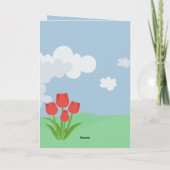 母の日アニメーションカラフル花漫画 サンキューカード (裏面)