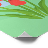 母の日アニメーションカラフル花漫画 ポスター (角)