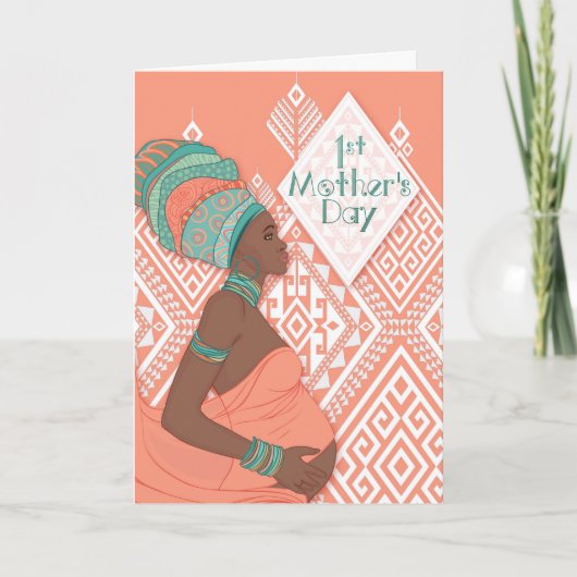 母の日アフリカ系アメリカ人の母なる母 シーズンカード (正面)