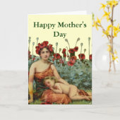 母の日アールヌーボー カード (黄色い花)