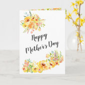 母の日イエローオータムフローラカスタムデザイン カード (黄色い花)