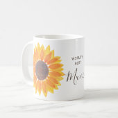 母の日イエローサンフラワーワールドズ最高のマム コーヒーマグカップ (正面左)