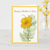 母の日イエローポピー カード (黄色い花)