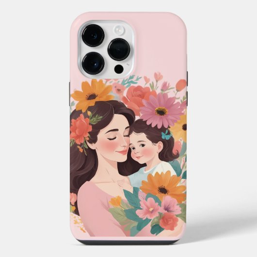 母の日イラストレーター iPhoneケース (裏面)
