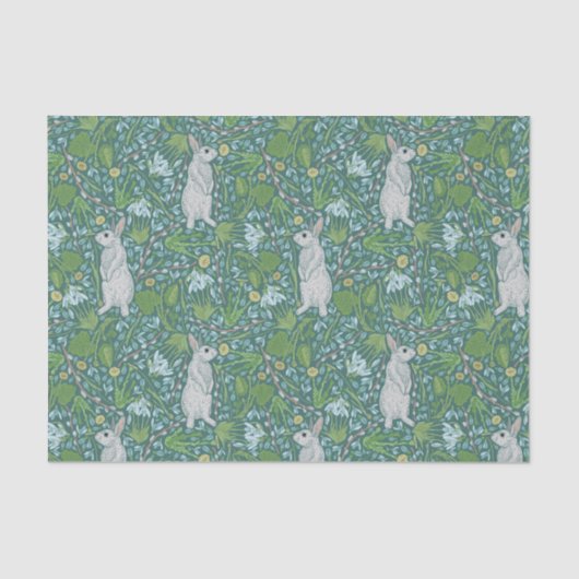 母の日イースターホワイトバニーの春園 薄葉紙 (正面)