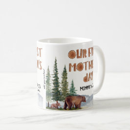 母の日ウッドランドパーソナライズされたベア コーヒーマグカップ