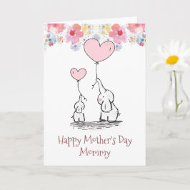 母の日エレファントママ&ベビーカード カード