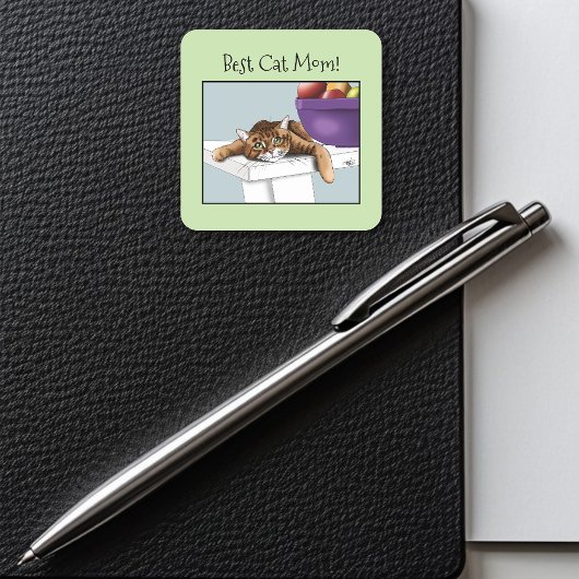 母の日オレンジタビー猫 スクエアシール