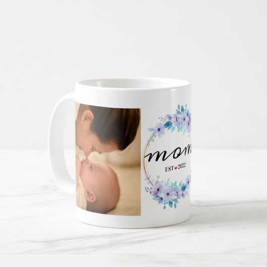 母の日カスタマイズの母の写真 コーヒーマグカップ (正面左)