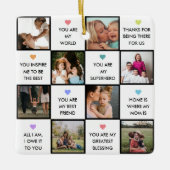 母の日カスタムの写真と母の引用文 セラミックオーナメント (正面)