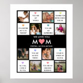 母の日カスタムの写真と母の引用文 ポスター (正面)