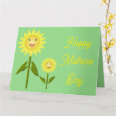 母の日カスタムサンカカード カード (黄色い花)