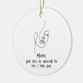 母の日カスタム引用文記念 セラミックオーナメント (左)