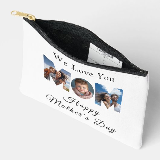 母の日カスタム3写真コラージュ アクセサリーポーチ (見開き)