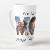 母の日カスタム3写真コラージュ カフェラテマグ (左アングル)