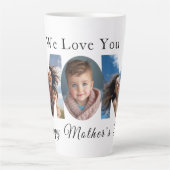母の日カスタム3写真コラージュ カフェラテマグ (正面)
