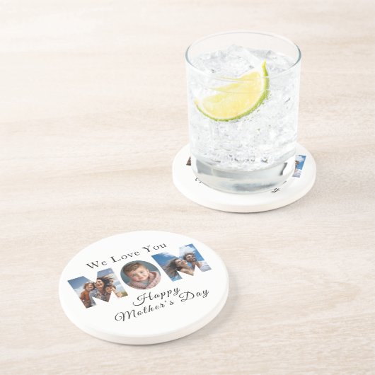 母の日カスタム3写真コラージュ コースター (側面)