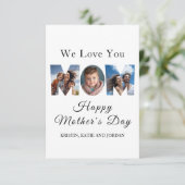 母の日カスタム3写真コラージュ サンキューカード (スタンド正面)