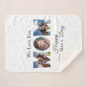 母の日カスタム3写真コラージュ シェルパブランケット (正面(横))