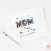 母の日カスタム3写真コラージュ スクエアシール (封筒)