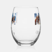 母の日カスタム3写真コラージュ ステムなしワイングラス (右)