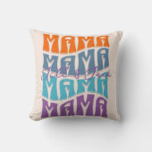 母の日カラフルタイポグラフィママ子供の名前 クッション (正面)