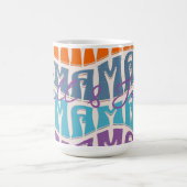 母の日カラフルタイポグラフィママ子供の名前 コーヒーマグカップ (中央)