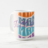母の日カラフルタイポグラフィママ子供の名前 コーヒーマグカップ (正面左)
