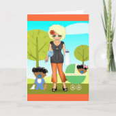 母の日カードアフリカ系アメリカ人のアメリカの母 カード (正面)