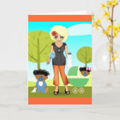 母の日カードアフリカ系アメリカ人のアメリカの母 カード (黄色い花)