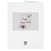 母の日カードグレーピンクフローラとメッセージ (裏面)