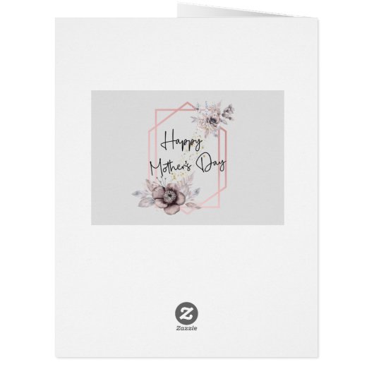 母の日カードグレーピンクフローラとメッセージ (裏面)